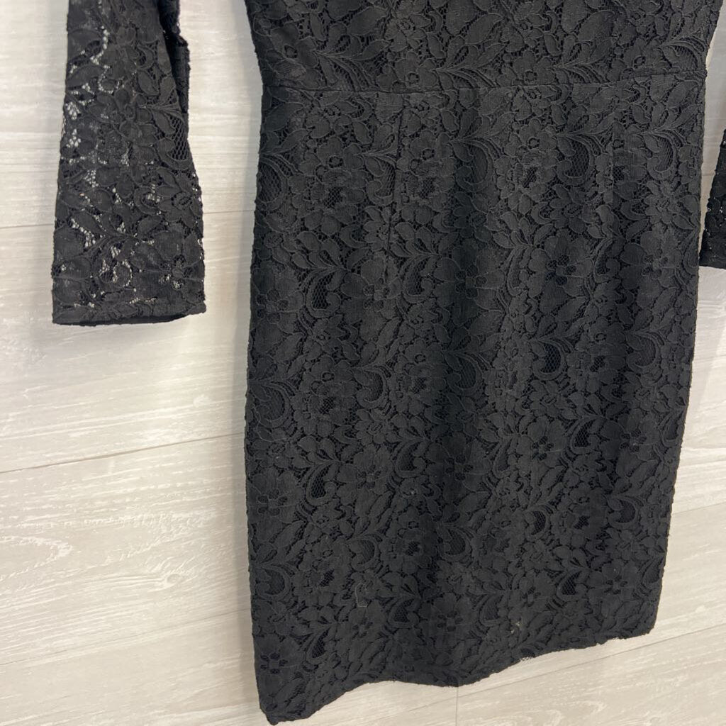J Crew Black Lace Long Sleeve Dress 2