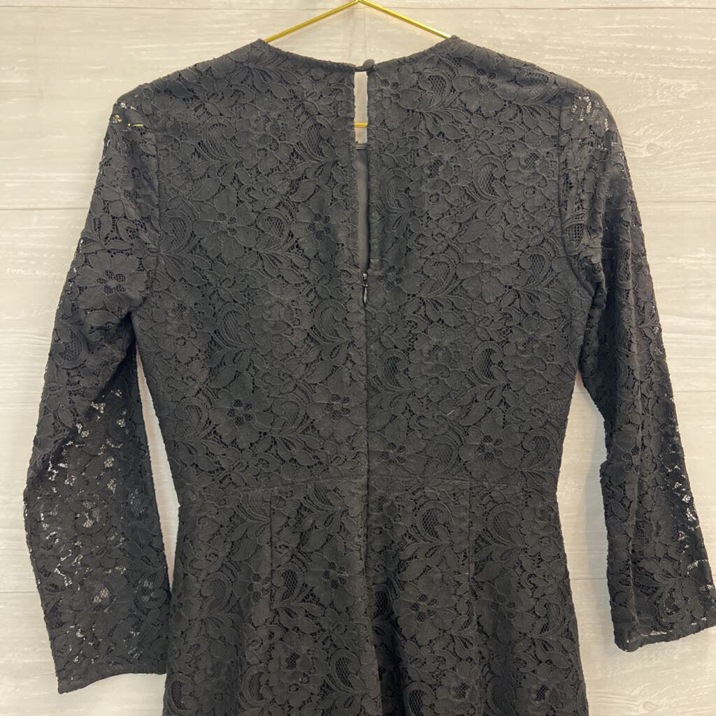 J Crew Black Lace Long Sleeve Dress 2
