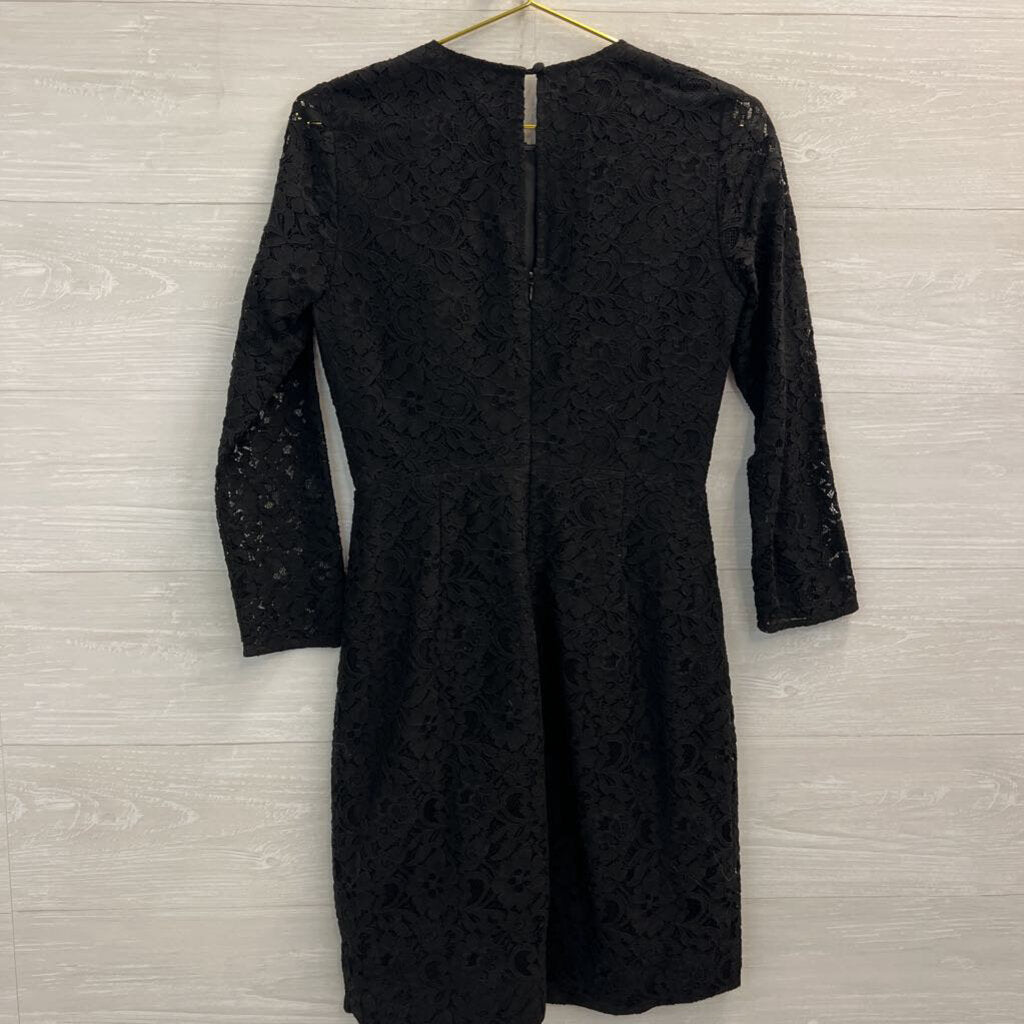 J Crew Black Lace Long Sleeve Dress 2