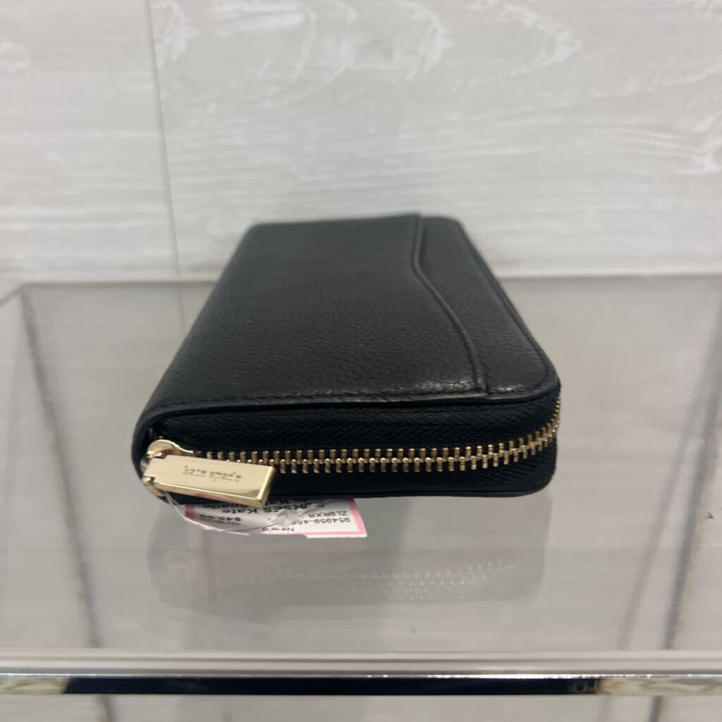 Kate Spade Black Leather Leila Large Continental Wallet