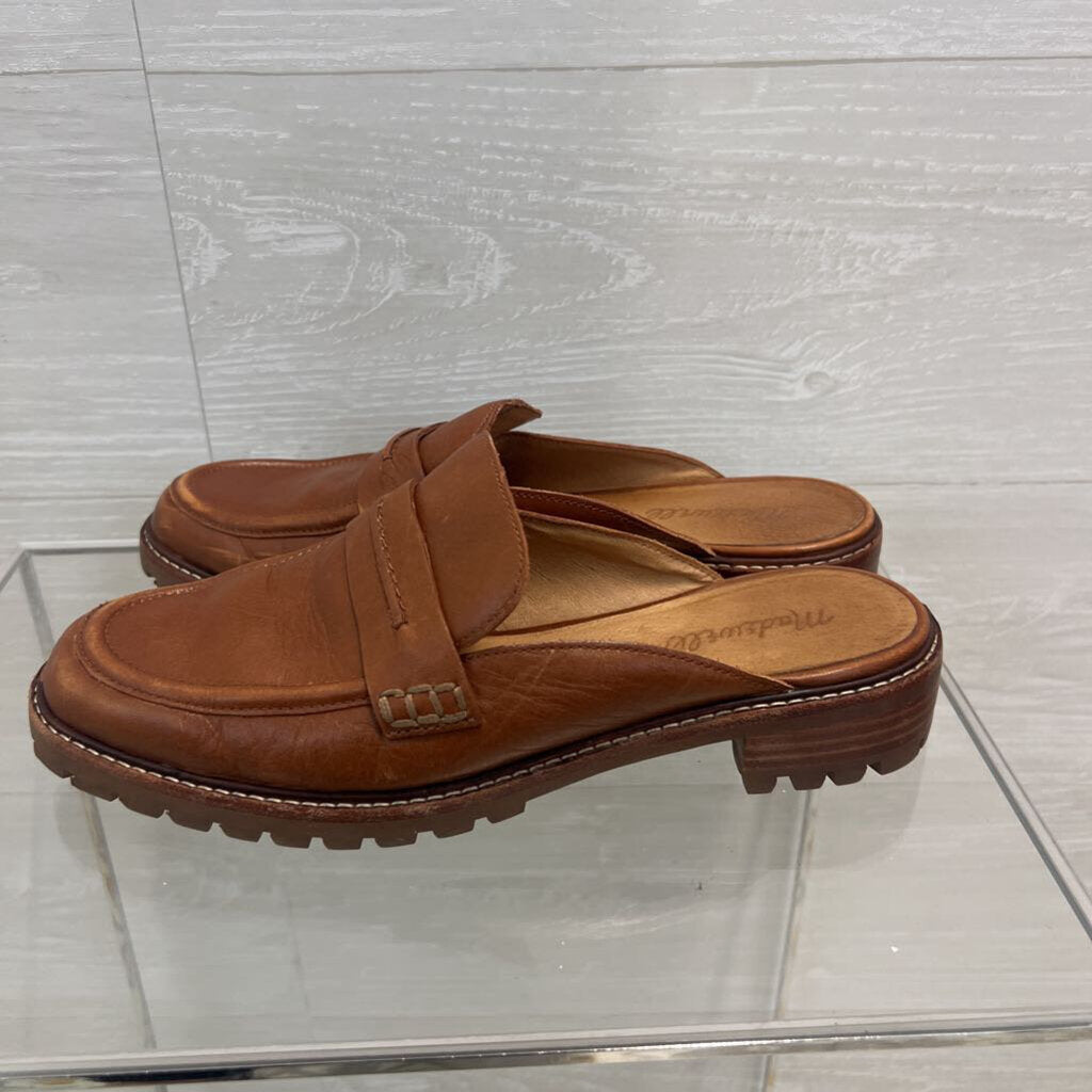 Madewell Brown Leather Corinne Slip On Lugsole Loafers 8.5