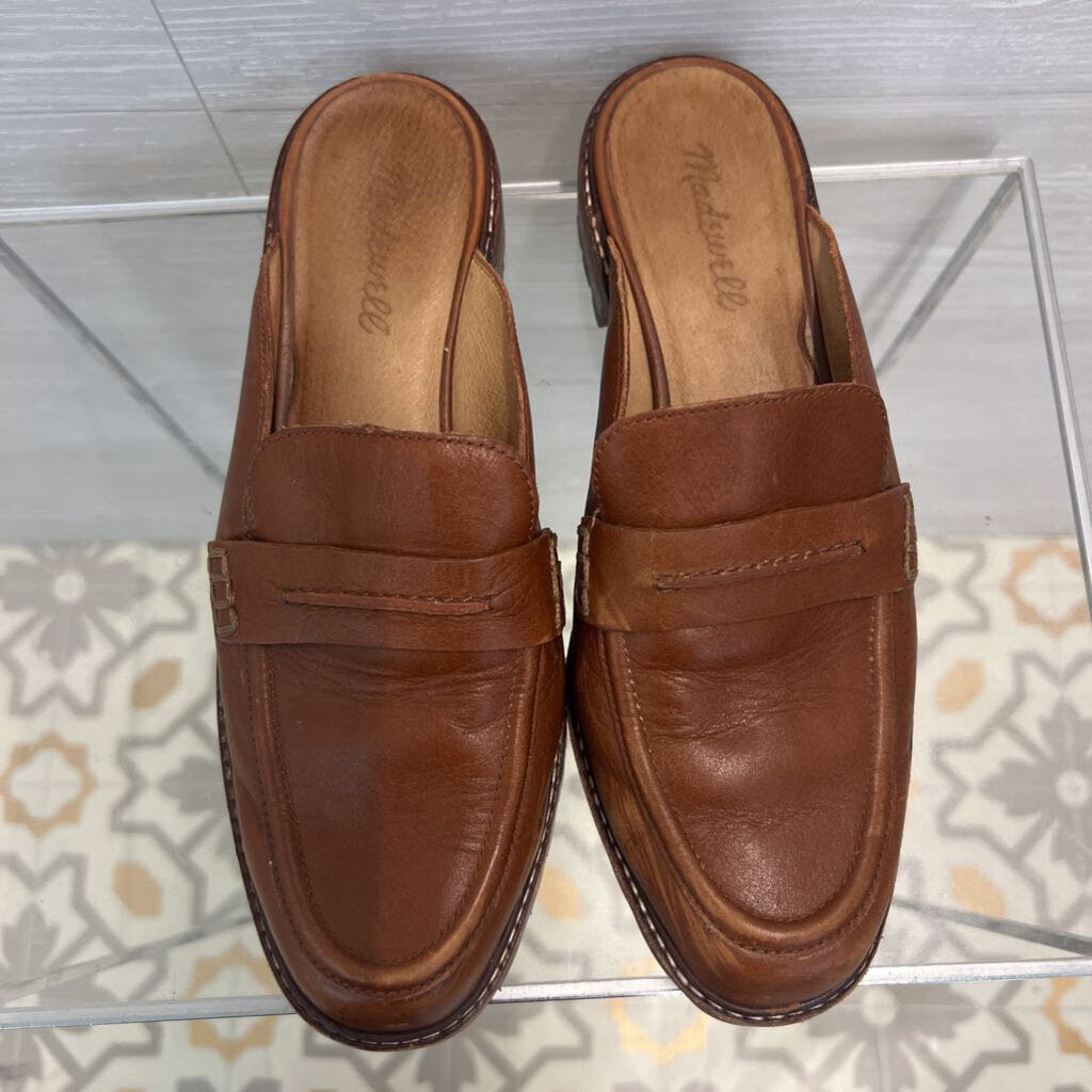 Madewell Brown Leather Corinne Slip On Lugsole Loafers 8.5