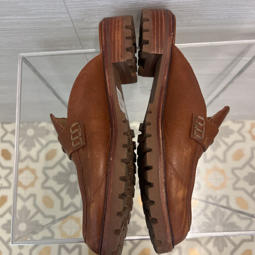 Madewell Brown Leather Corinne Slip On Lugsole Loafers 8.5