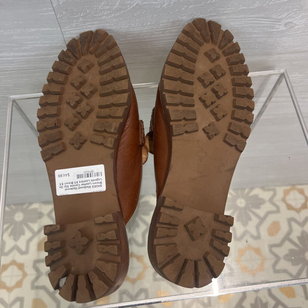 Madewell Brown Leather Corinne Slip On Lugsole Loafers 8.5
