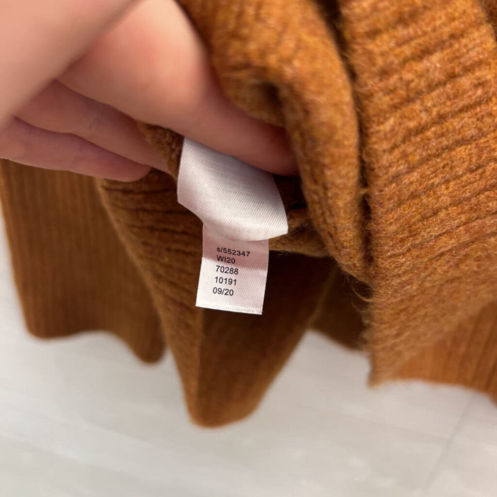 Loft Soft Brown Knit White Snowflake Crewneck Sweater Extra Large