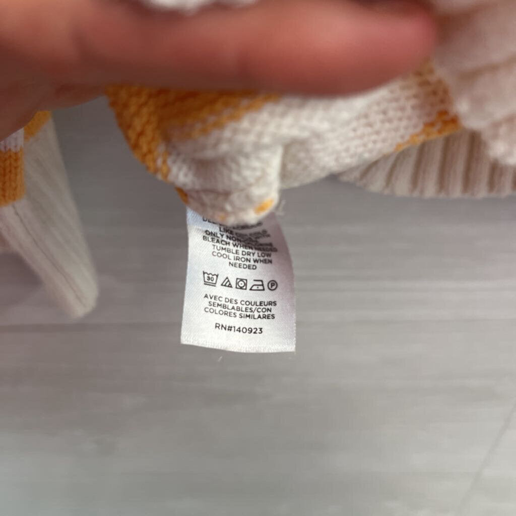 Loft White/ Yellow Knit Striped Sweater Extra Large