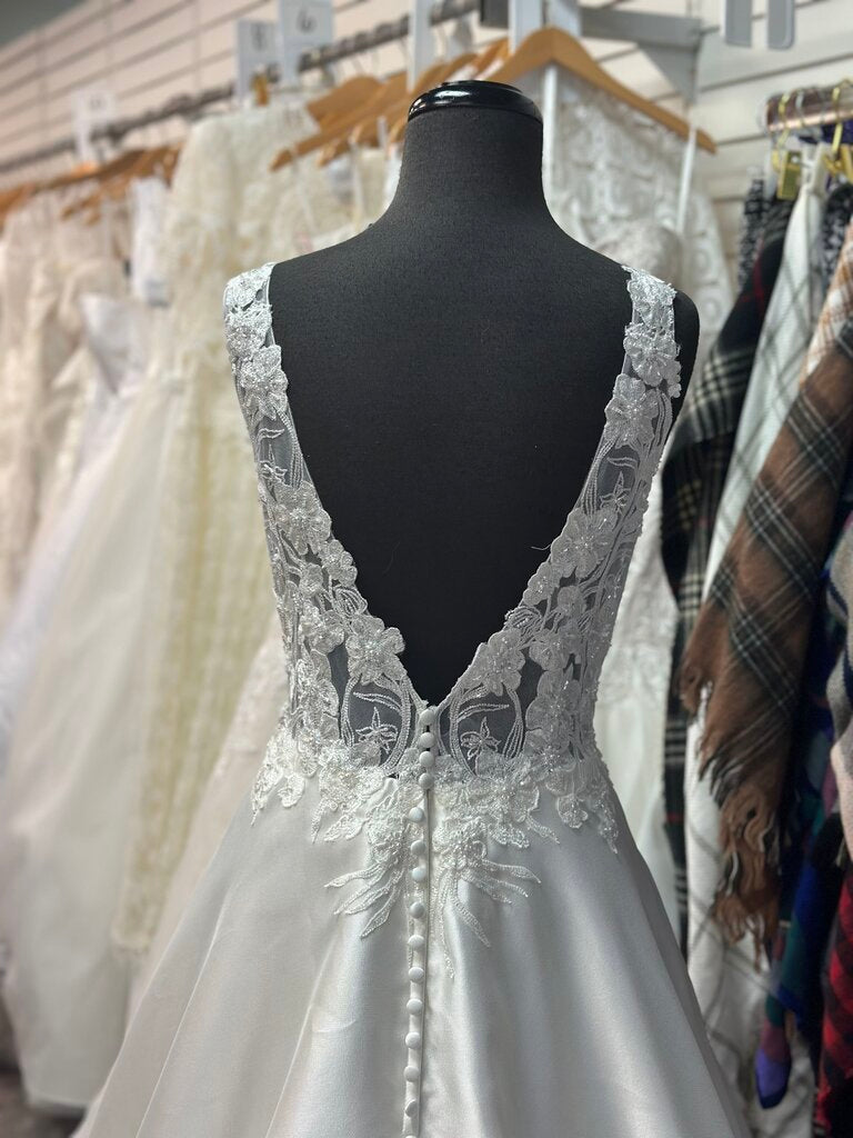 Adrianna Papell Satin A-Line Wedding Gown 14