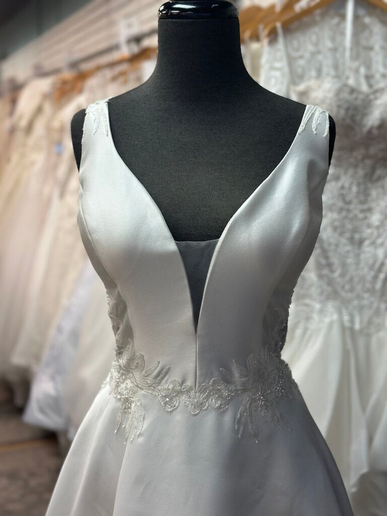 Adrianna Papell Satin A-Line Wedding Gown 14