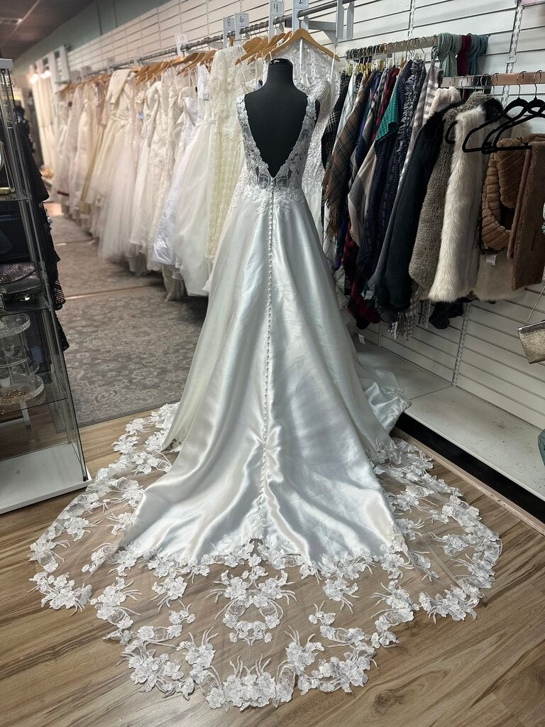 Adrianna Papell Satin A-Line Wedding Gown 14