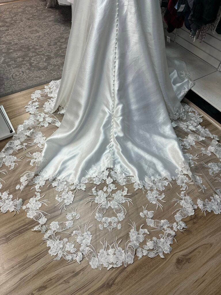 Adrianna Papell Satin A-Line Wedding Gown 14