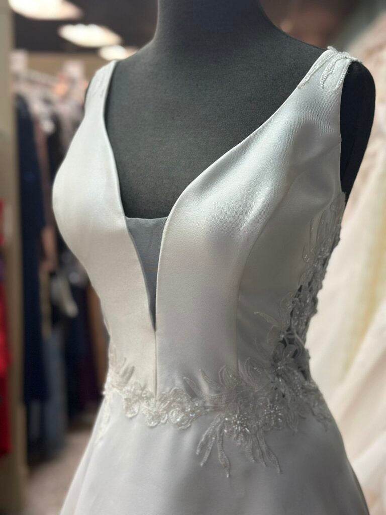 Adrianna Papell Satin A-Line Wedding Gown 14