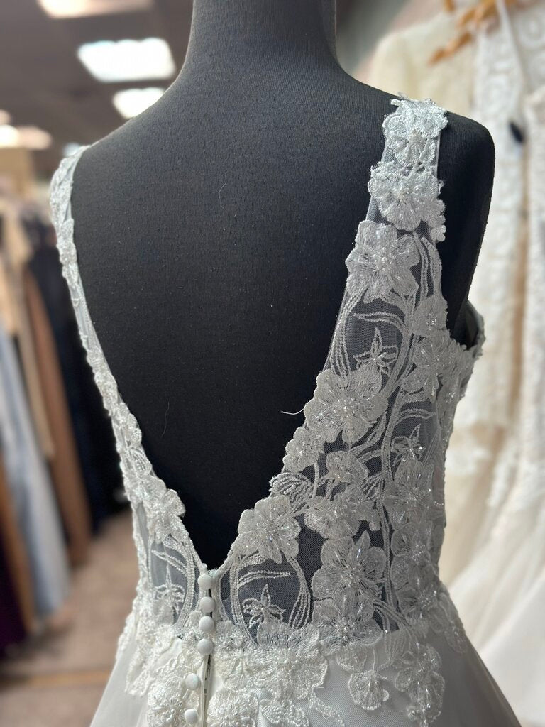 Adrianna Papell Satin A-Line Wedding Gown 14