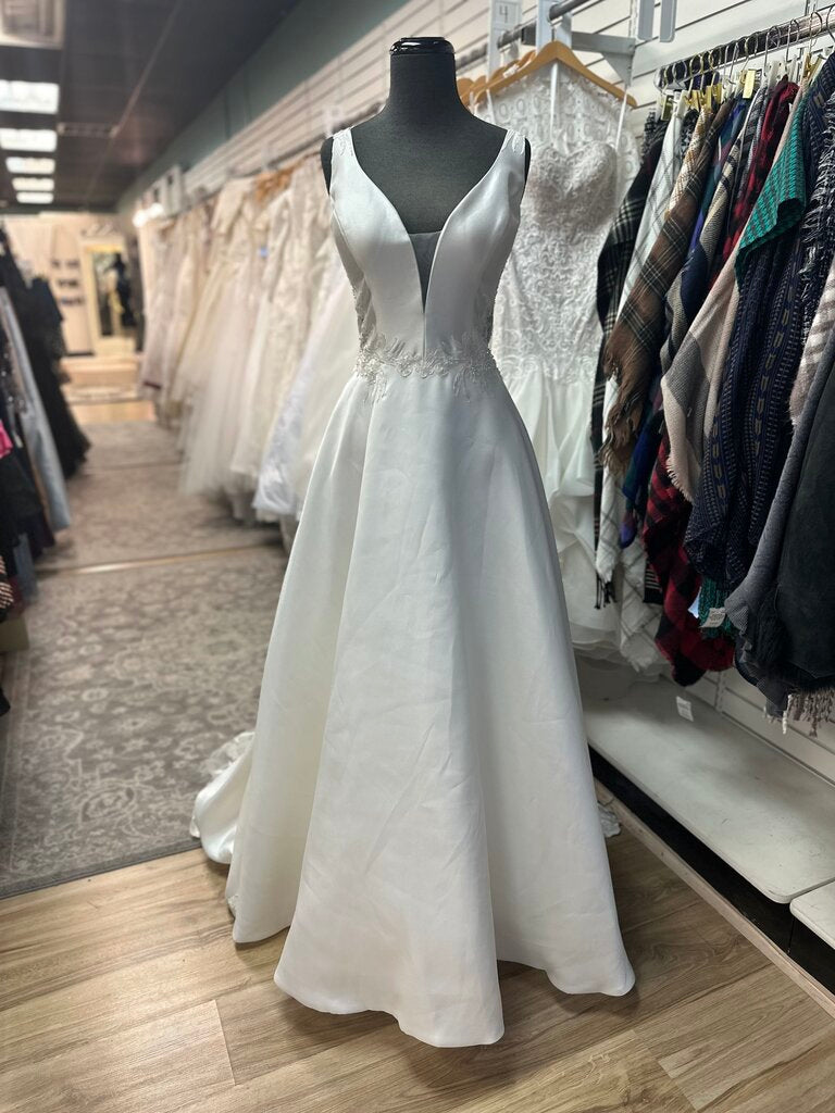 Adrianna Papell Satin A-Line Wedding Gown 14