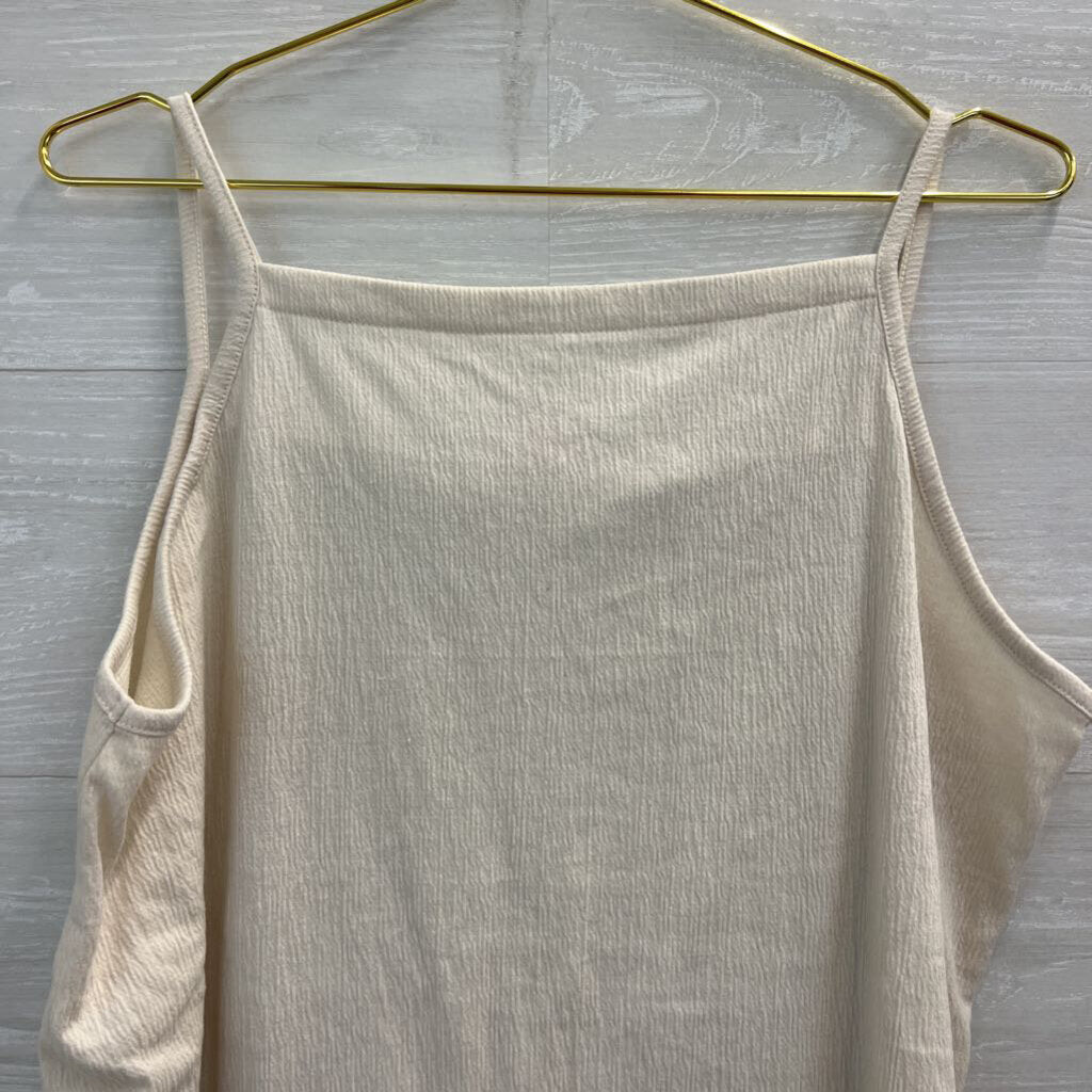 Loft Cream Textured Tank Top Extra Large
