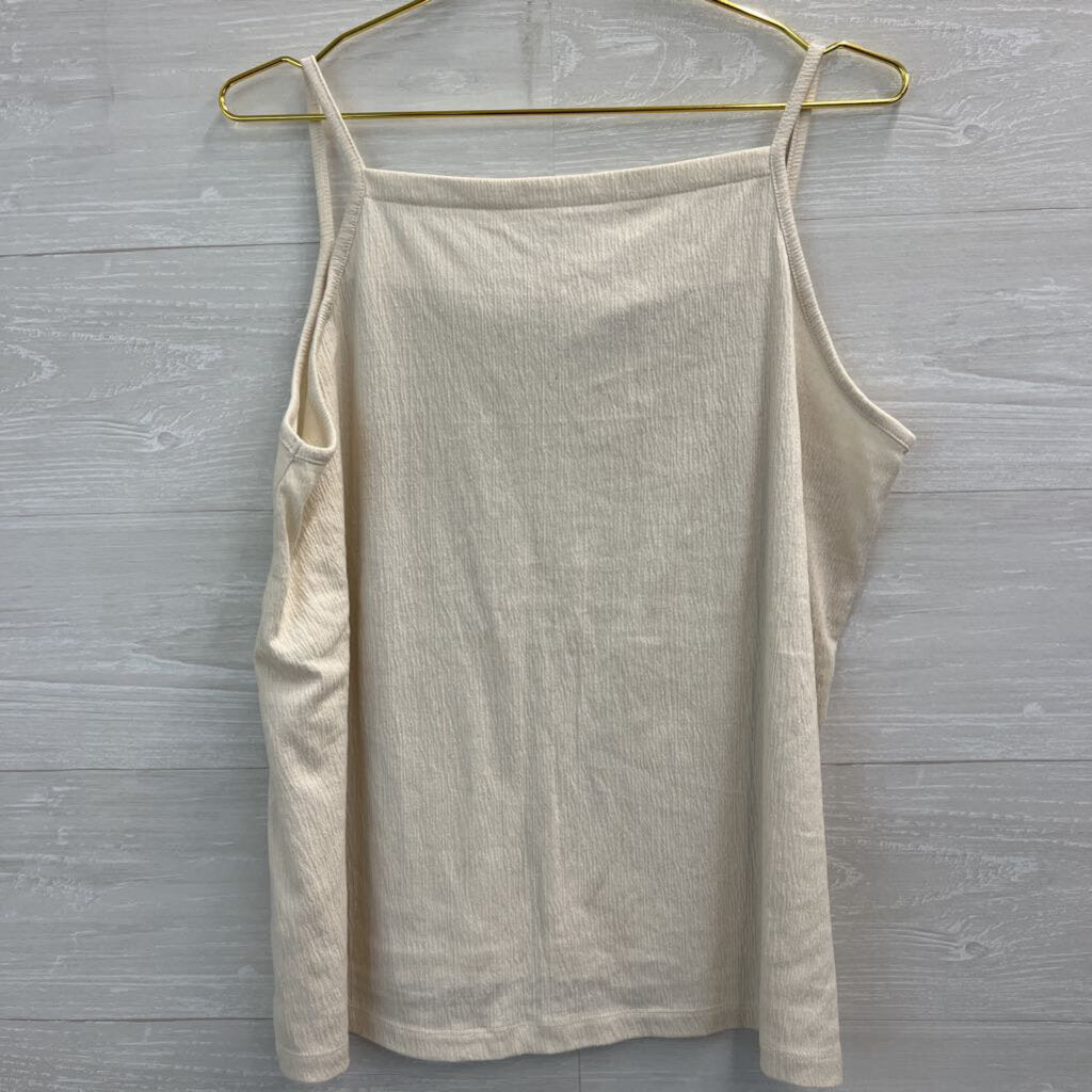 Loft Cream Textured Tank Top Extra Large