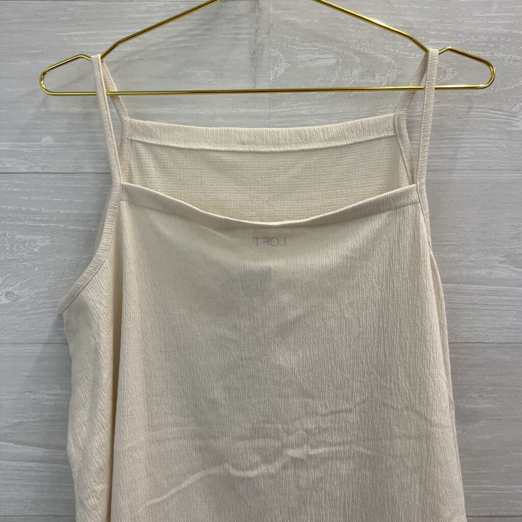 Loft Cream Textured Tank Top Extra Large