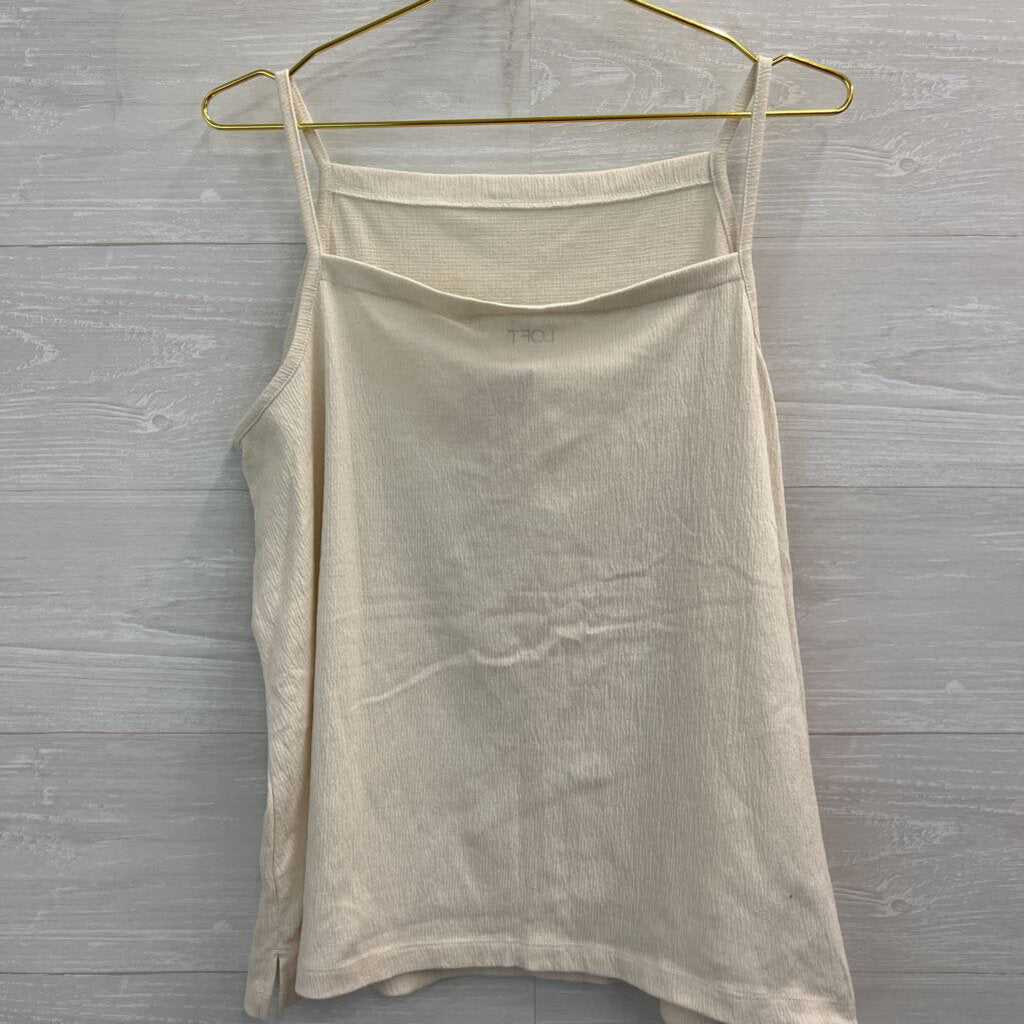 Loft Cream Textured Tank Top Extra Large