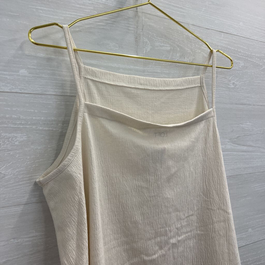Loft Cream Textured Tank Top Extra Large