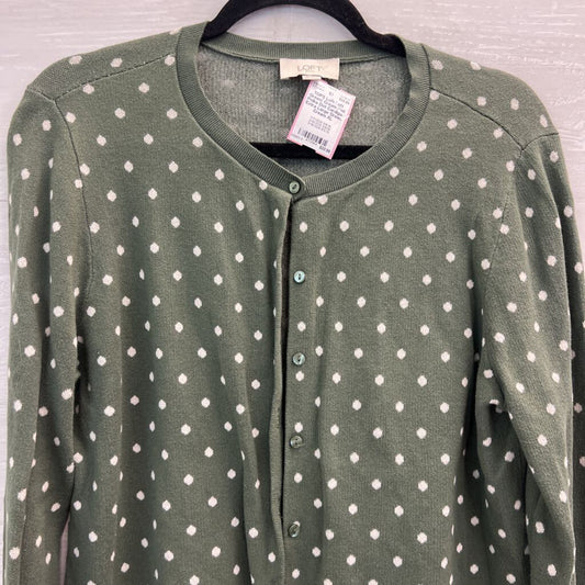 Loft Green/ Cream Knit Polka Dot Cardigan Extra Large