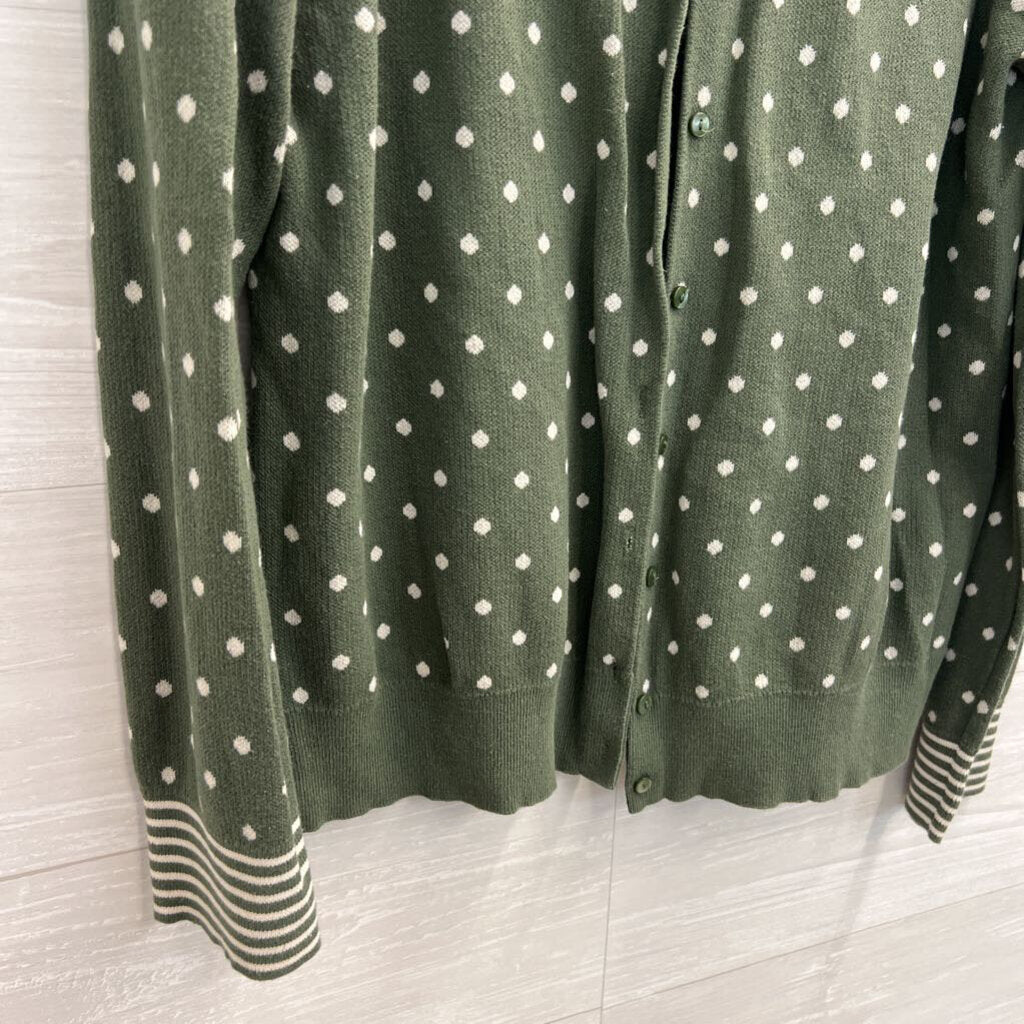Loft Green/ Cream Knit Polka Dot Cardigan Extra Large