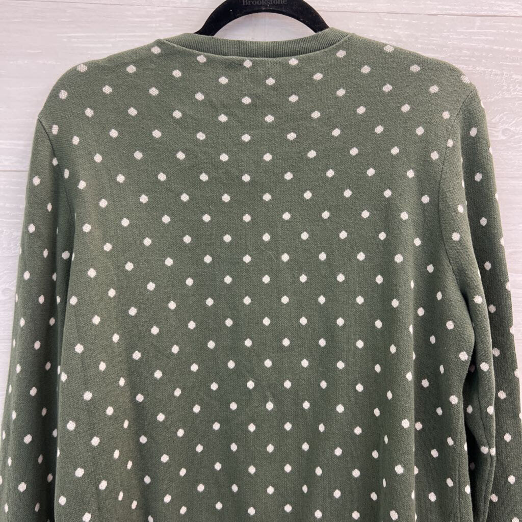 Loft Green/ Cream Knit Polka Dot Cardigan Extra Large