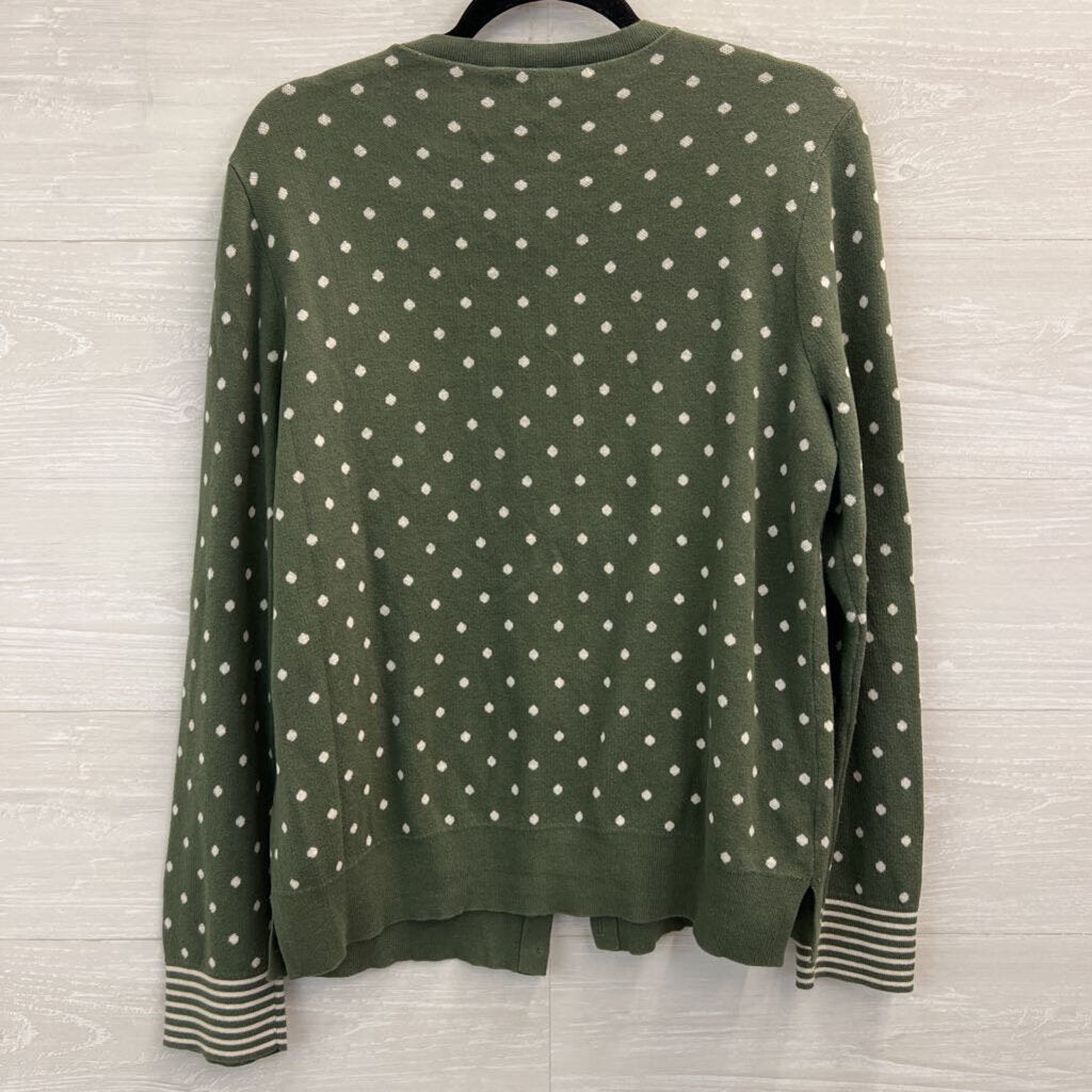 Loft Green/ Cream Knit Polka Dot Cardigan Extra Large