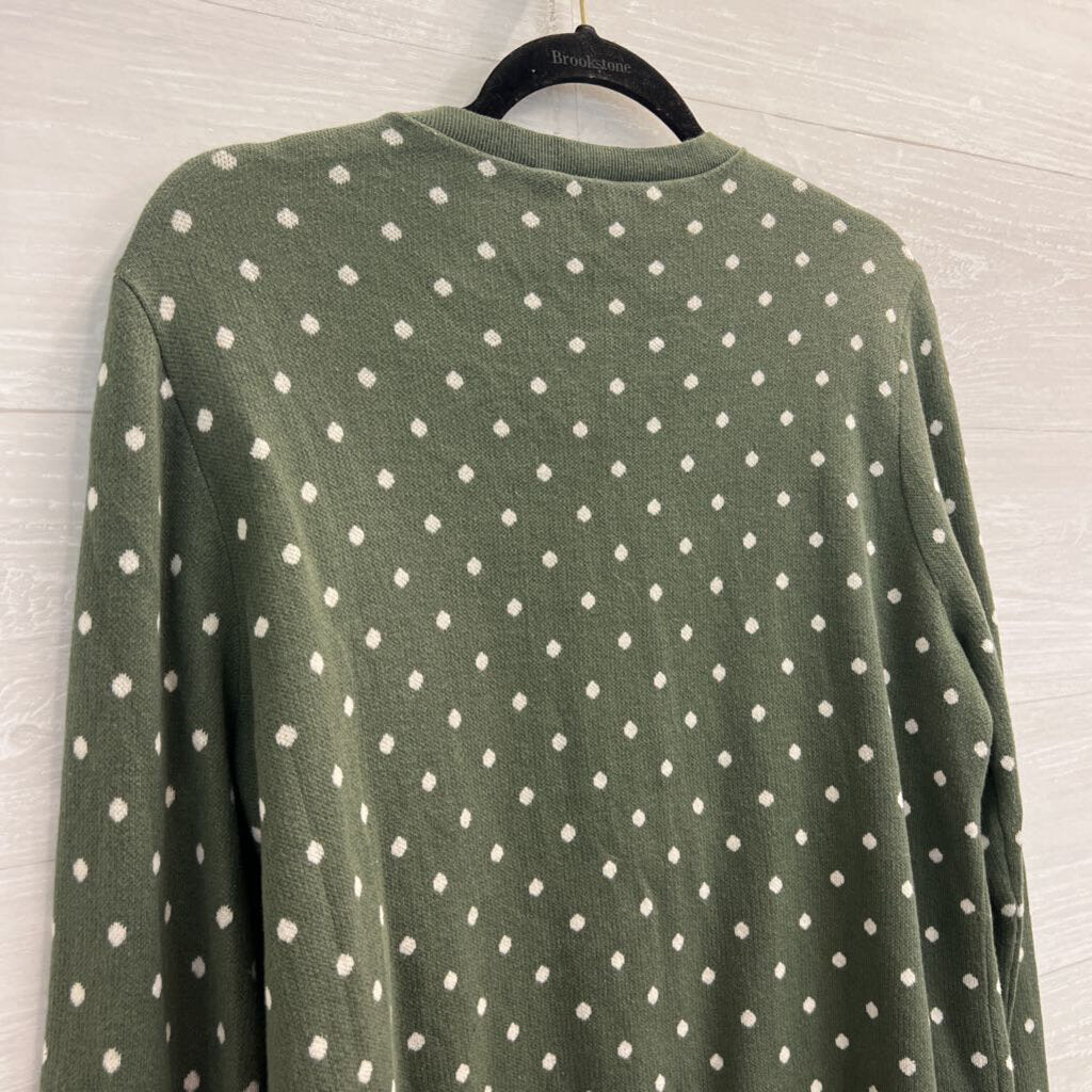 Loft Green/ Cream Knit Polka Dot Cardigan Extra Large