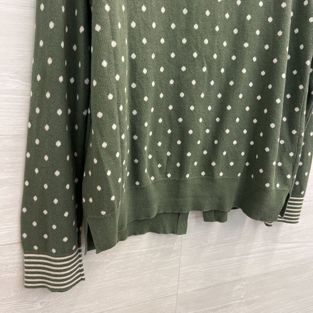 Loft Green/ Cream Knit Polka Dot Cardigan Extra Large