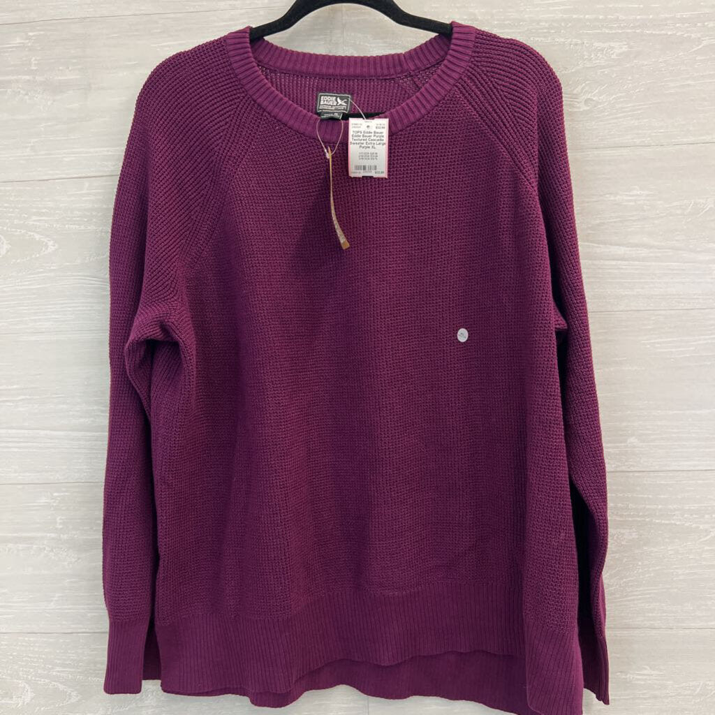 Eddie Bauer Purple Textured Cascadia Sweater Extra Large