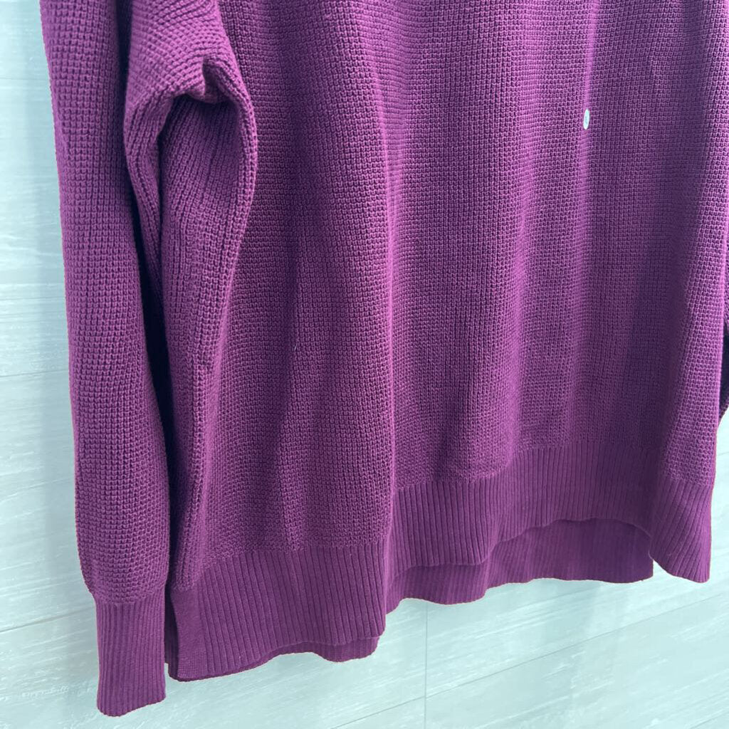 Eddie Bauer Purple Textured Cascadia Sweater Extra Large