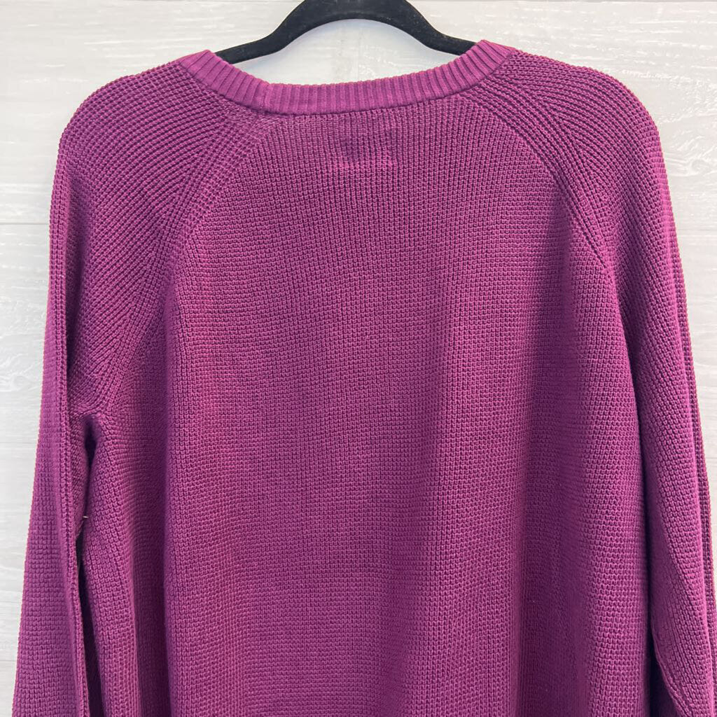Eddie Bauer Purple Textured Cascadia Sweater Extra Large
