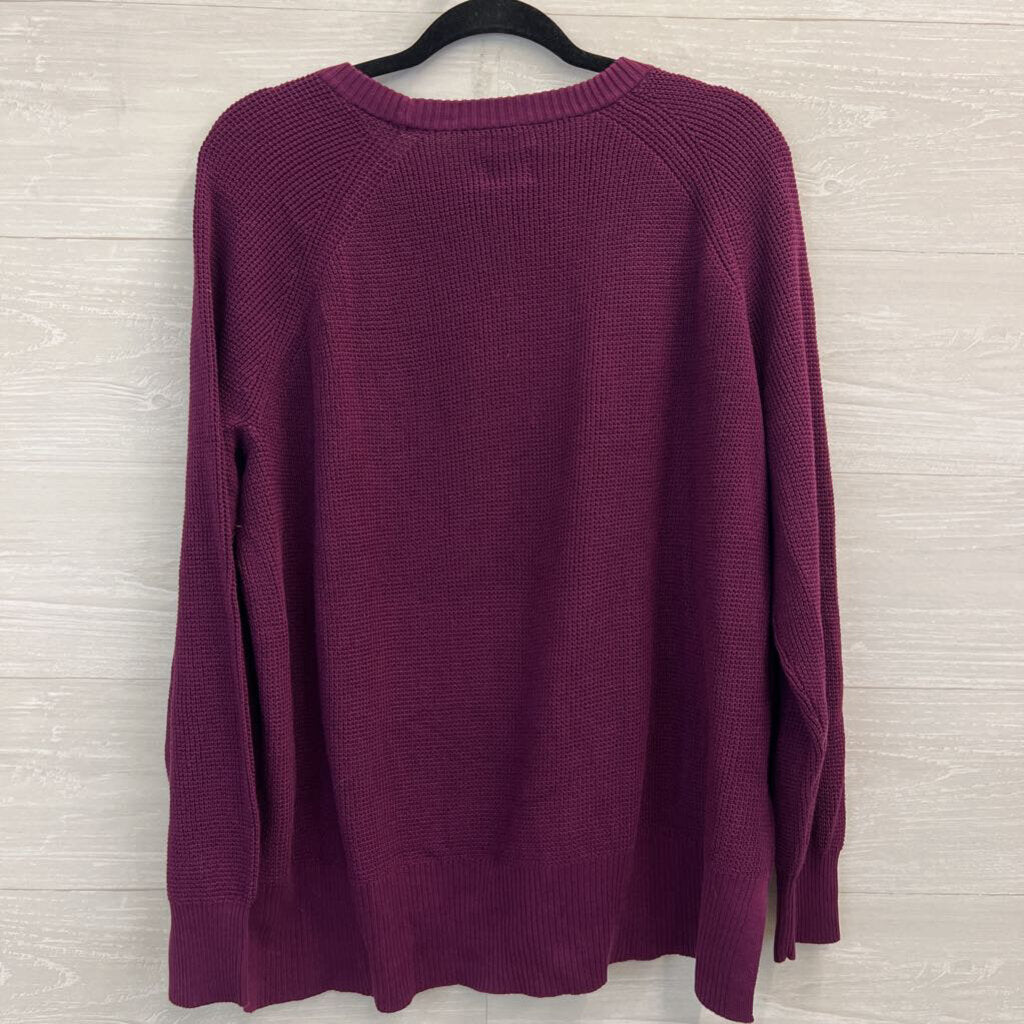 Eddie Bauer Purple Textured Cascadia Sweater Extra Large