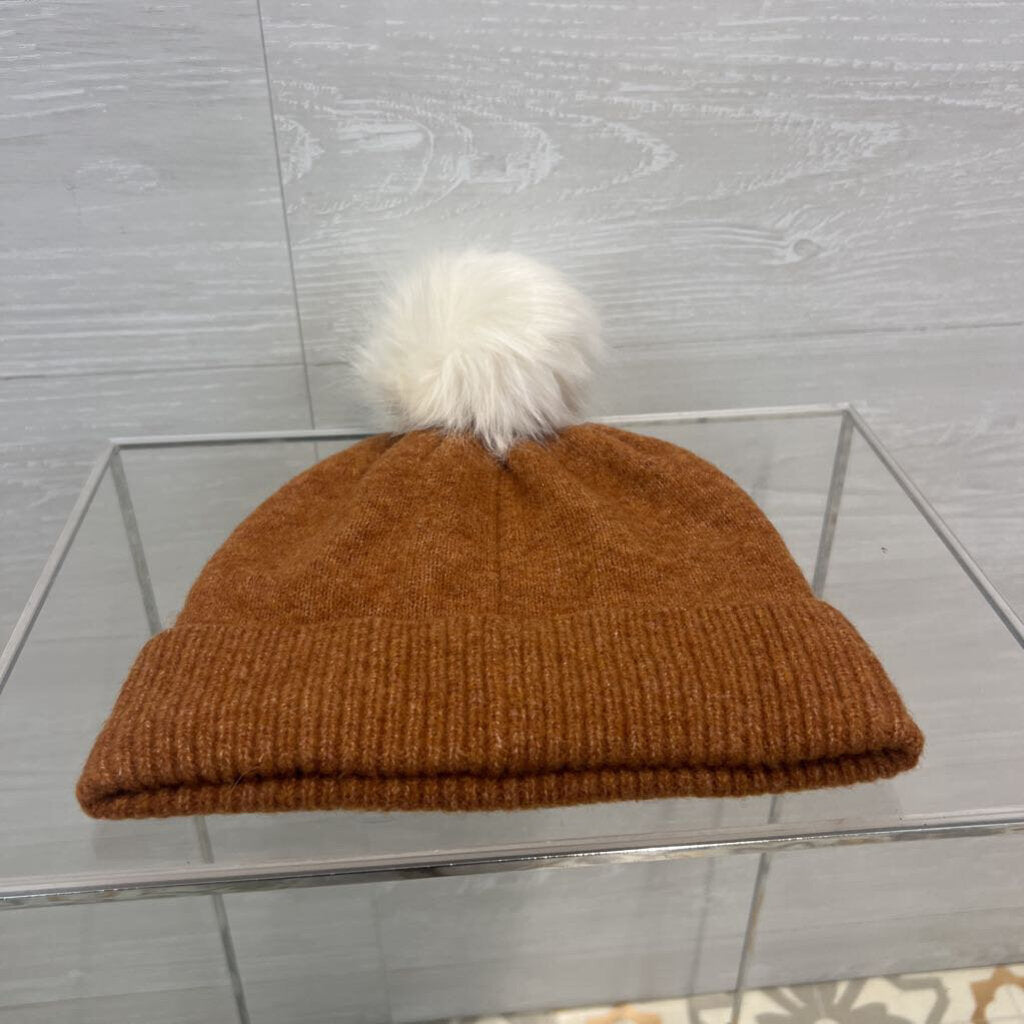 Loft Brown/ White Knit Snowflake Beanie One Size