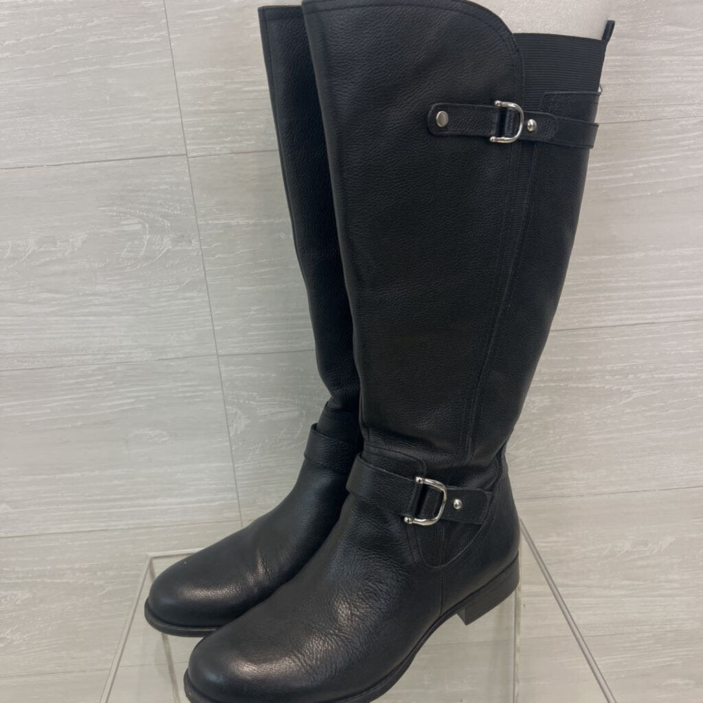 Naturalizer Black Leather Joan Riding Tall Boots 11