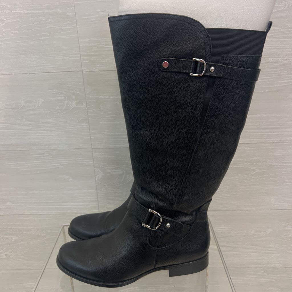 Naturalizer Black Leather Joan Riding Tall Boots 11