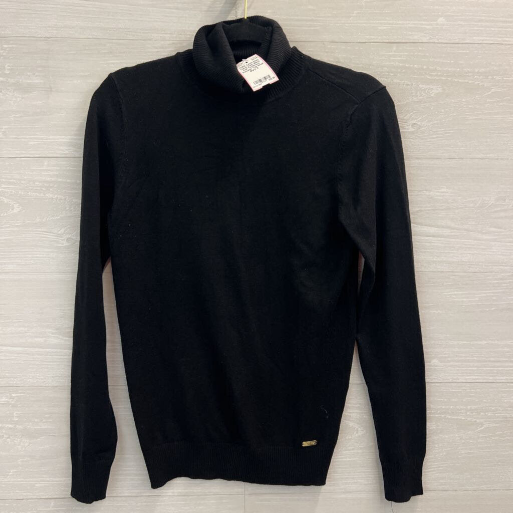 Calvin Klein Black Knit Turtleneck Sweater Top Small