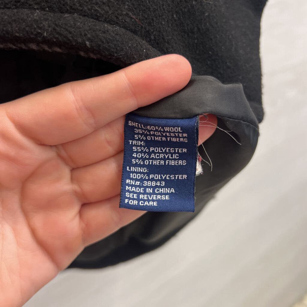 Mackintosh Black/ Grey Plaid Collar Wool Blend Button Front Jacket Small