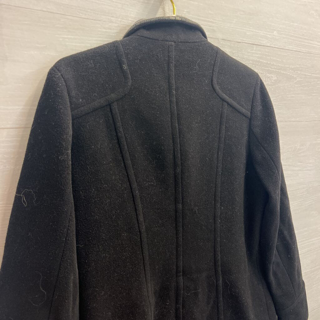 Mackintosh Black/ Grey Plaid Collar Wool Blend Button Front Jacket Small