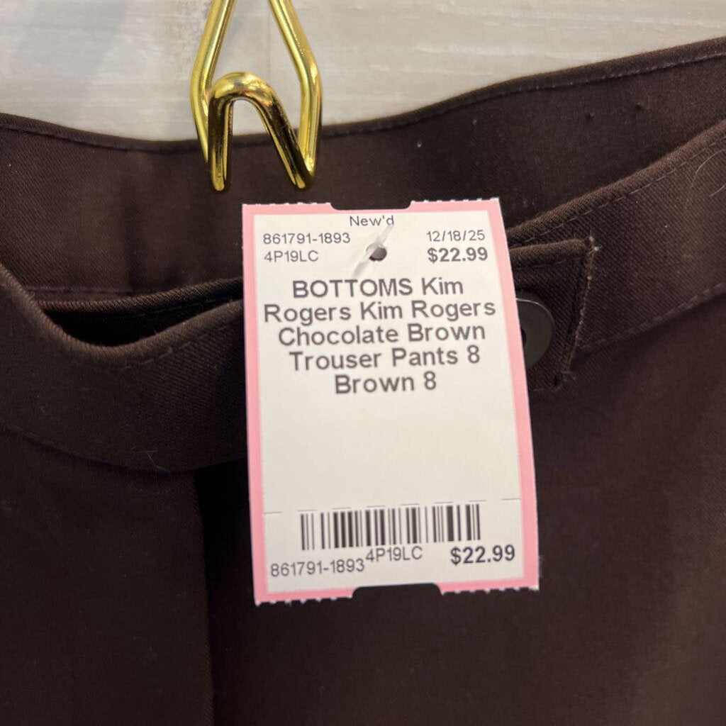 Kim Rogers Chocolate Brown Trouser Pants 8