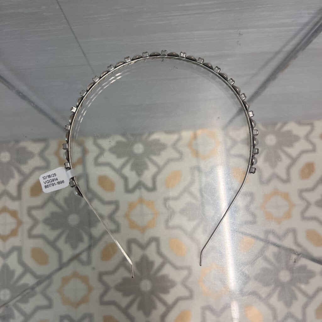 Silver Metal Pearl/ Rhinestone Headband
