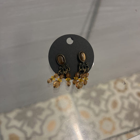 Bronze/ Brown Beaded Drop Earrings