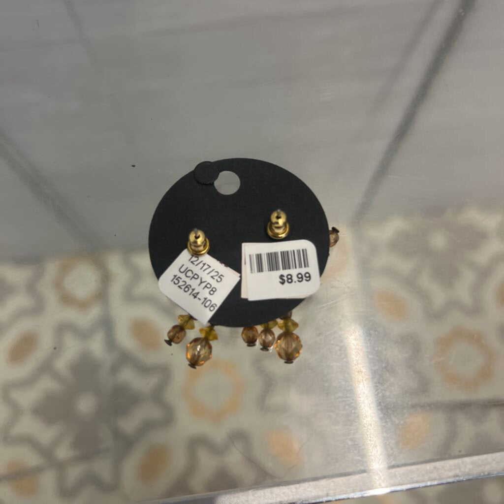 Bronze/ Brown Beaded Drop Earrings