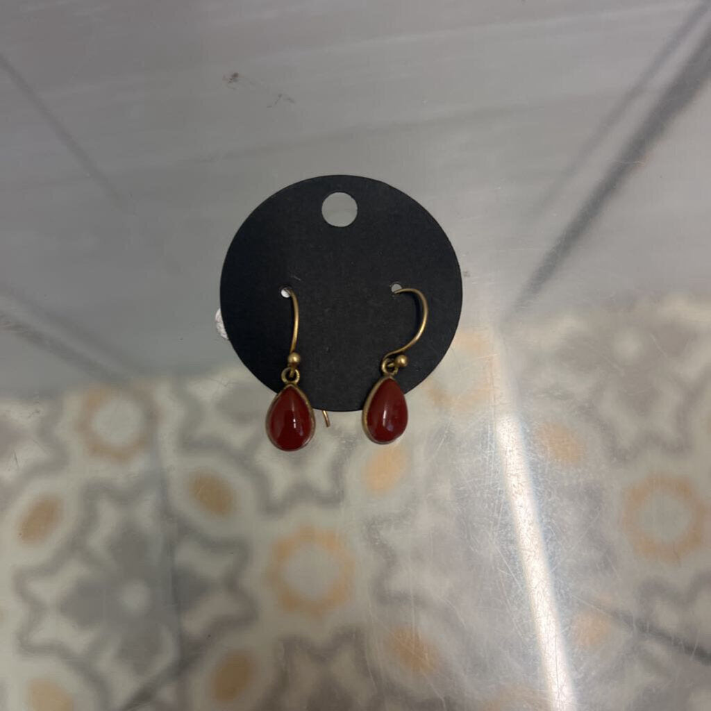 Gold/ Brown Teardrop Earrings