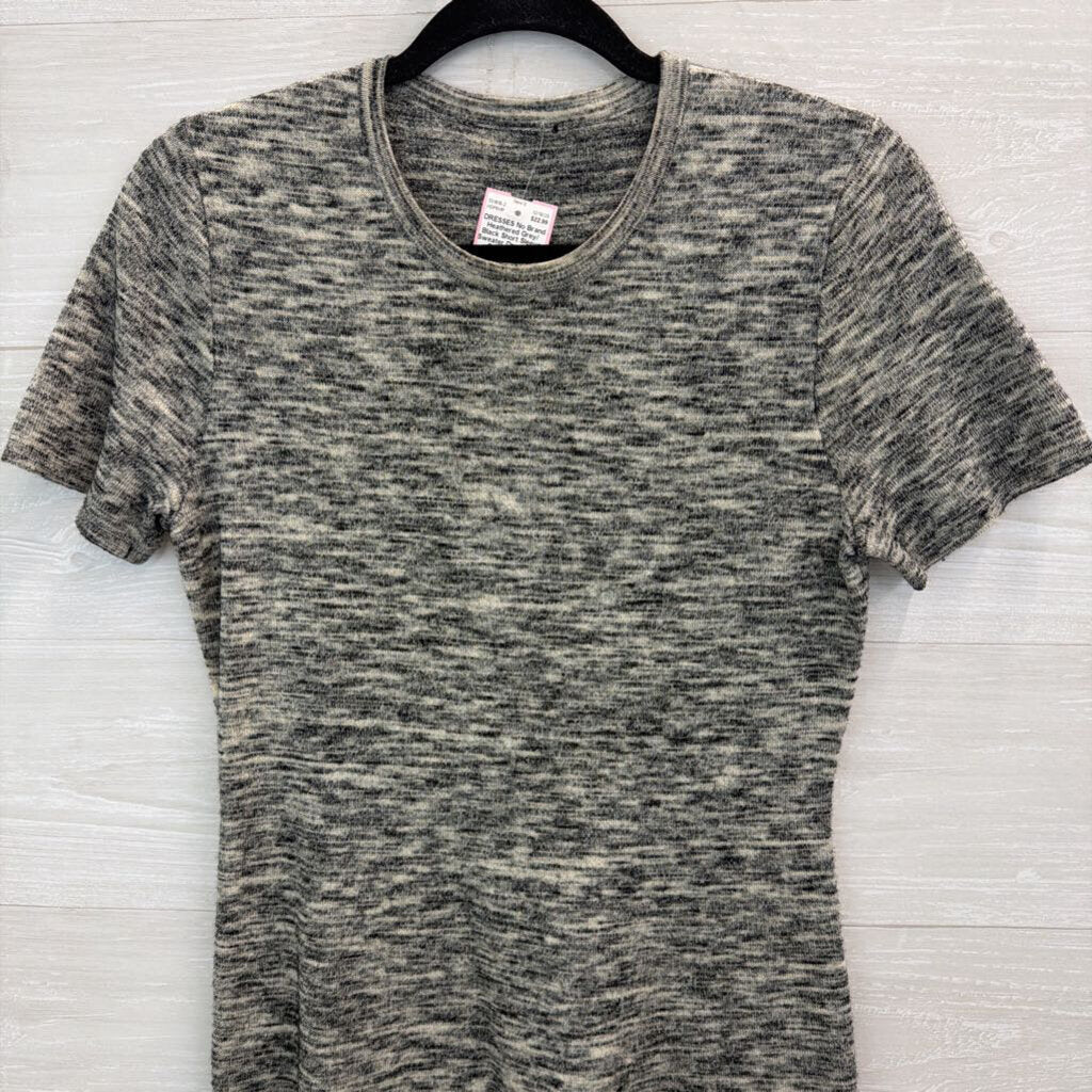 Heathered Grey/ Black Short Sleeve Sweater Dress Small