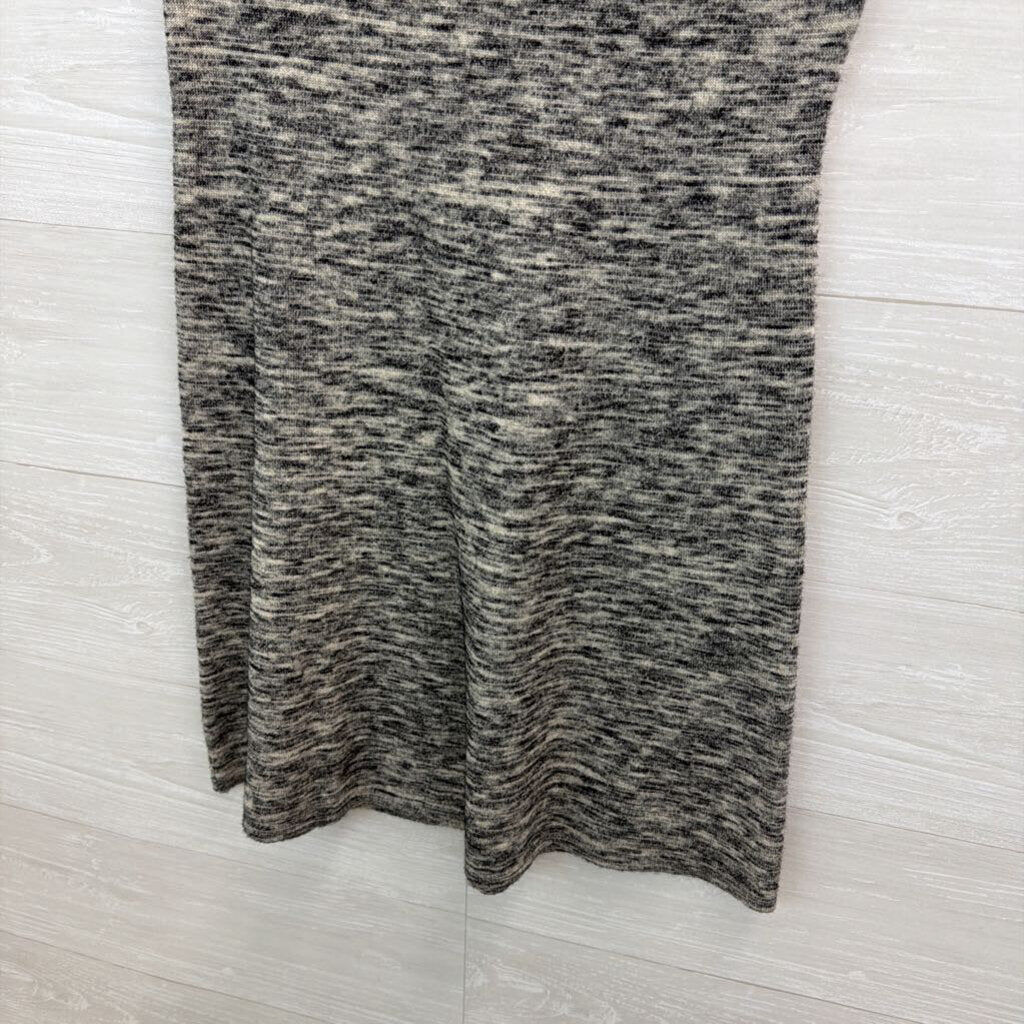 Heathered Grey/ Black Short Sleeve Sweater Dress Small