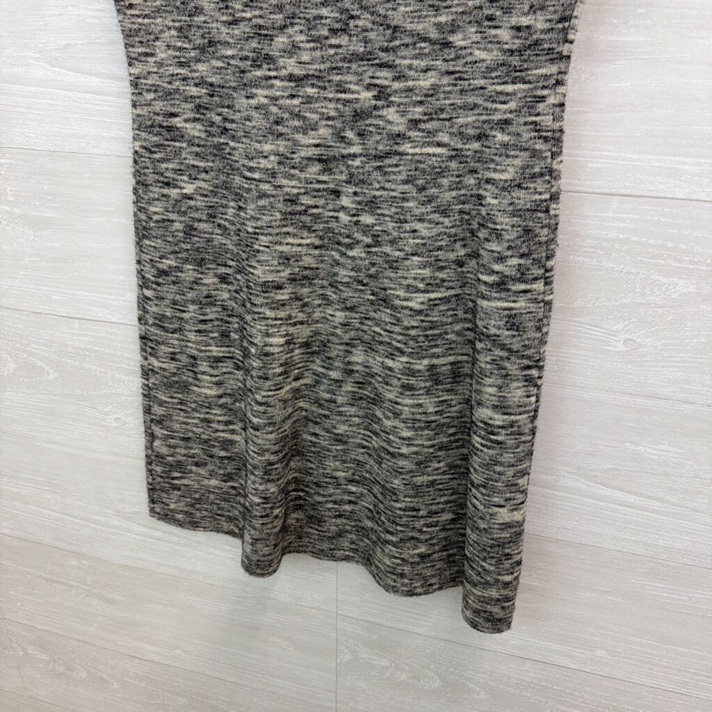 Heathered Grey/ Black Short Sleeve Sweater Dress Small