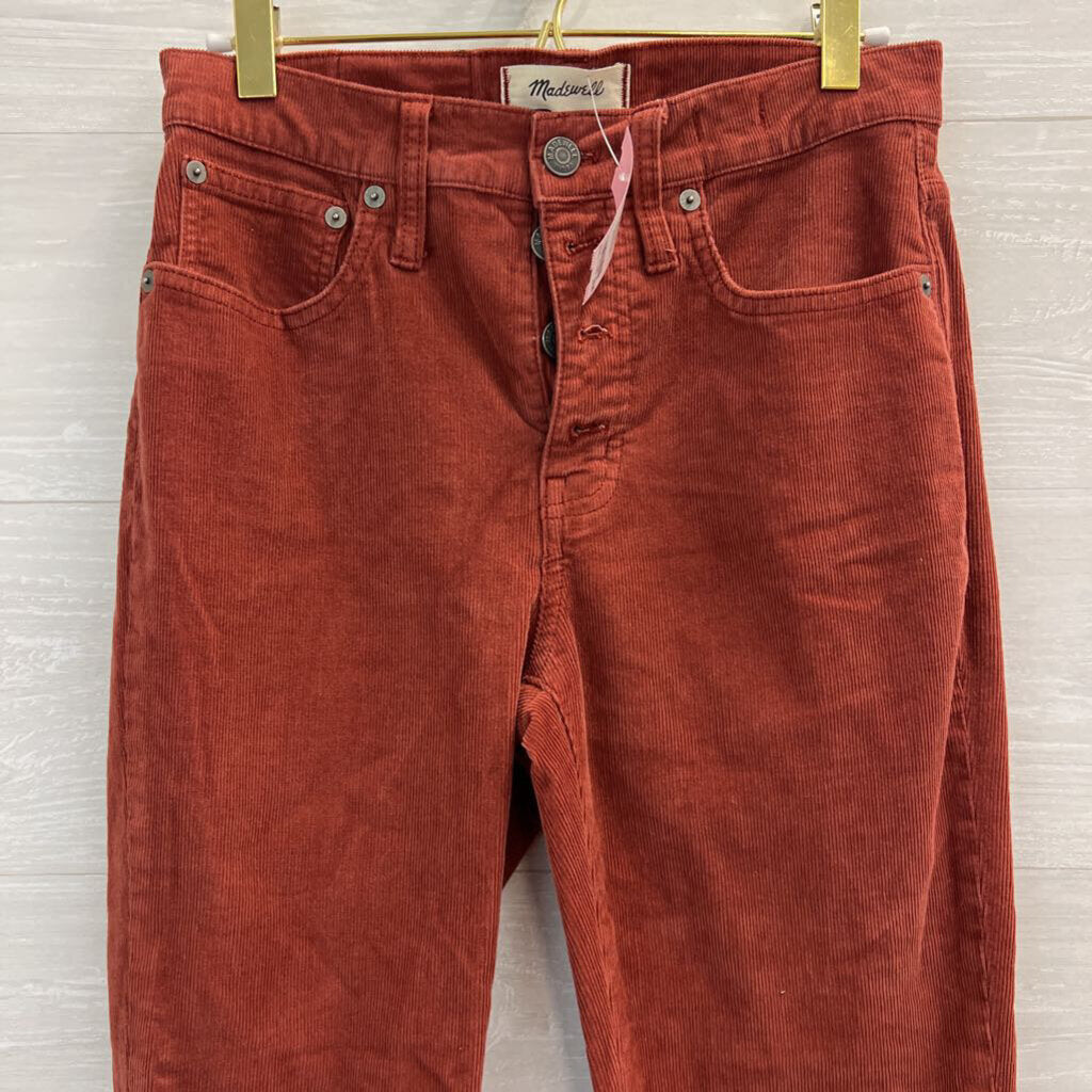 Madewell Burnt Orange Corduroy Cali Demi Boot Pants 26