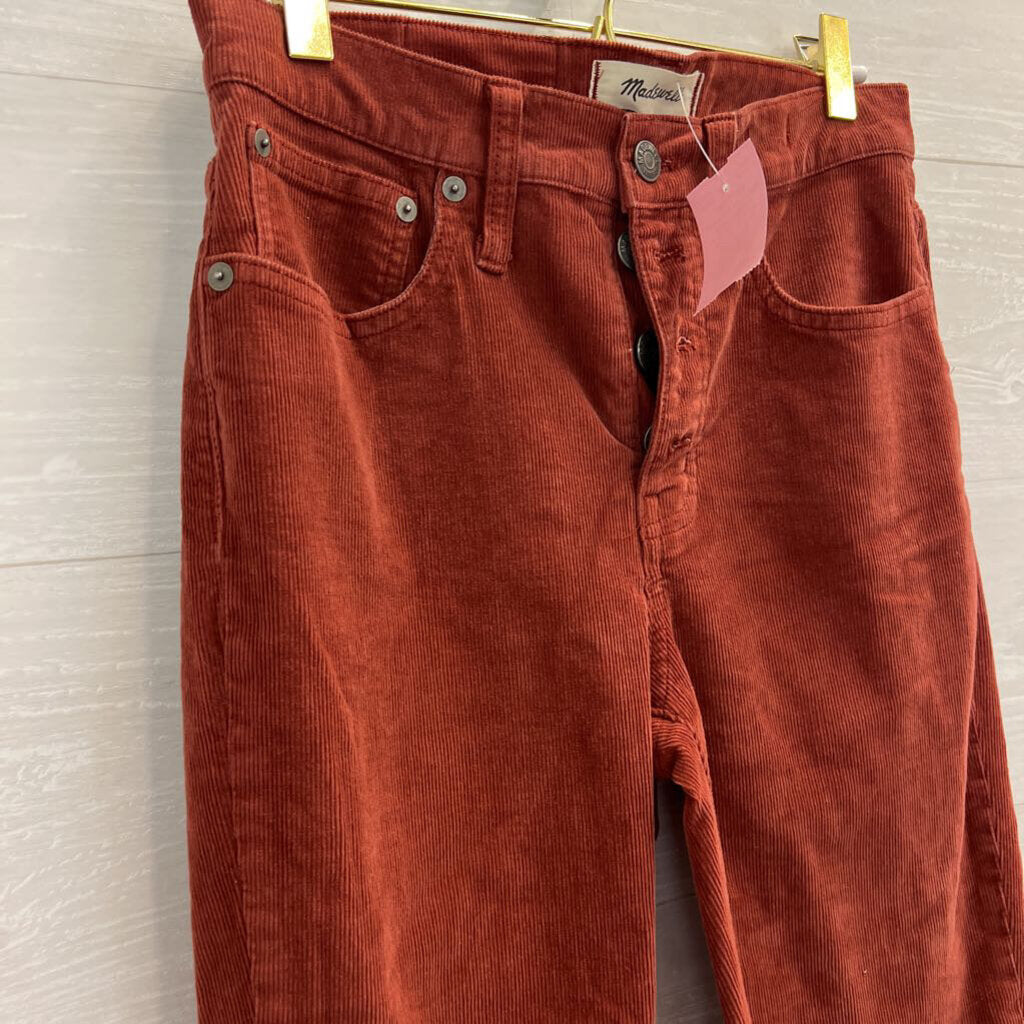 Madewell Burnt Orange Corduroy Cali Demi Boot Pants 26