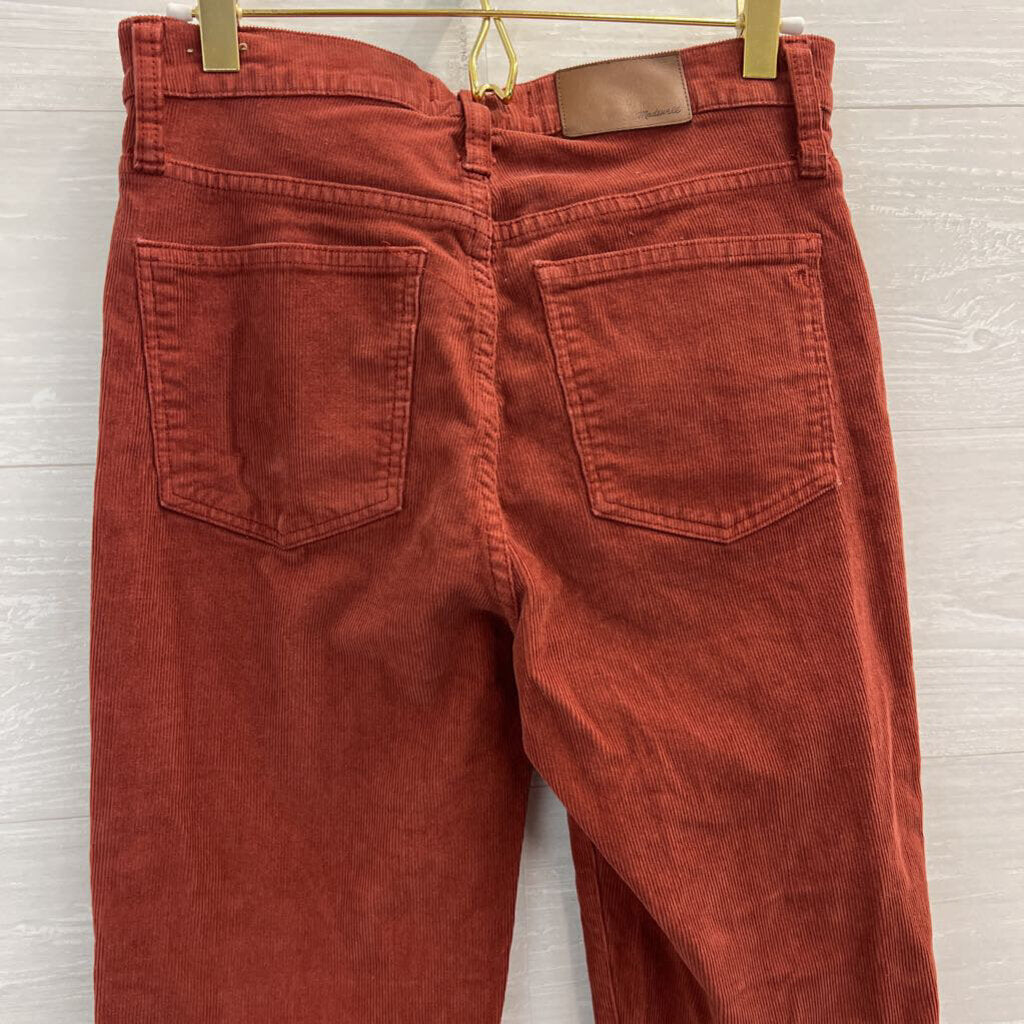 Madewell Burnt Orange Corduroy Cali Demi Boot Pants 26