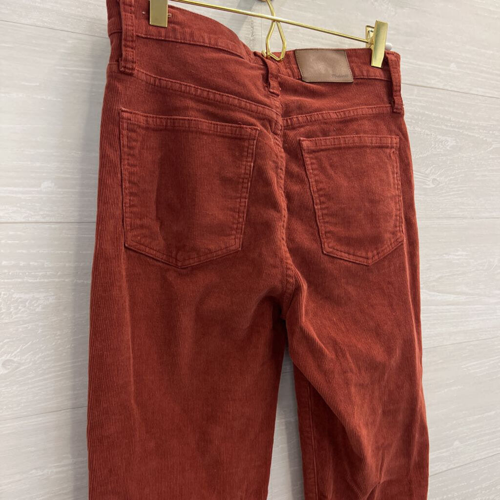 Madewell Burnt Orange Corduroy Cali Demi Boot Pants 26